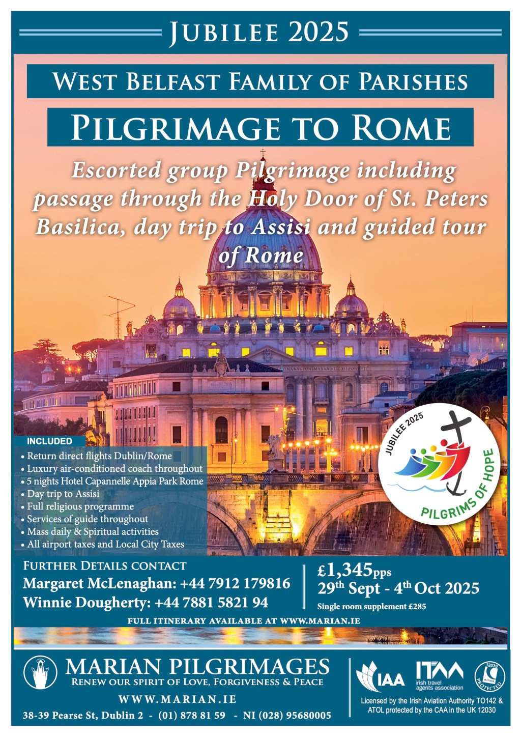 Jubilee 2025: Pilgrimage to Rome – West Belfast Family of&nbsp;Parishes