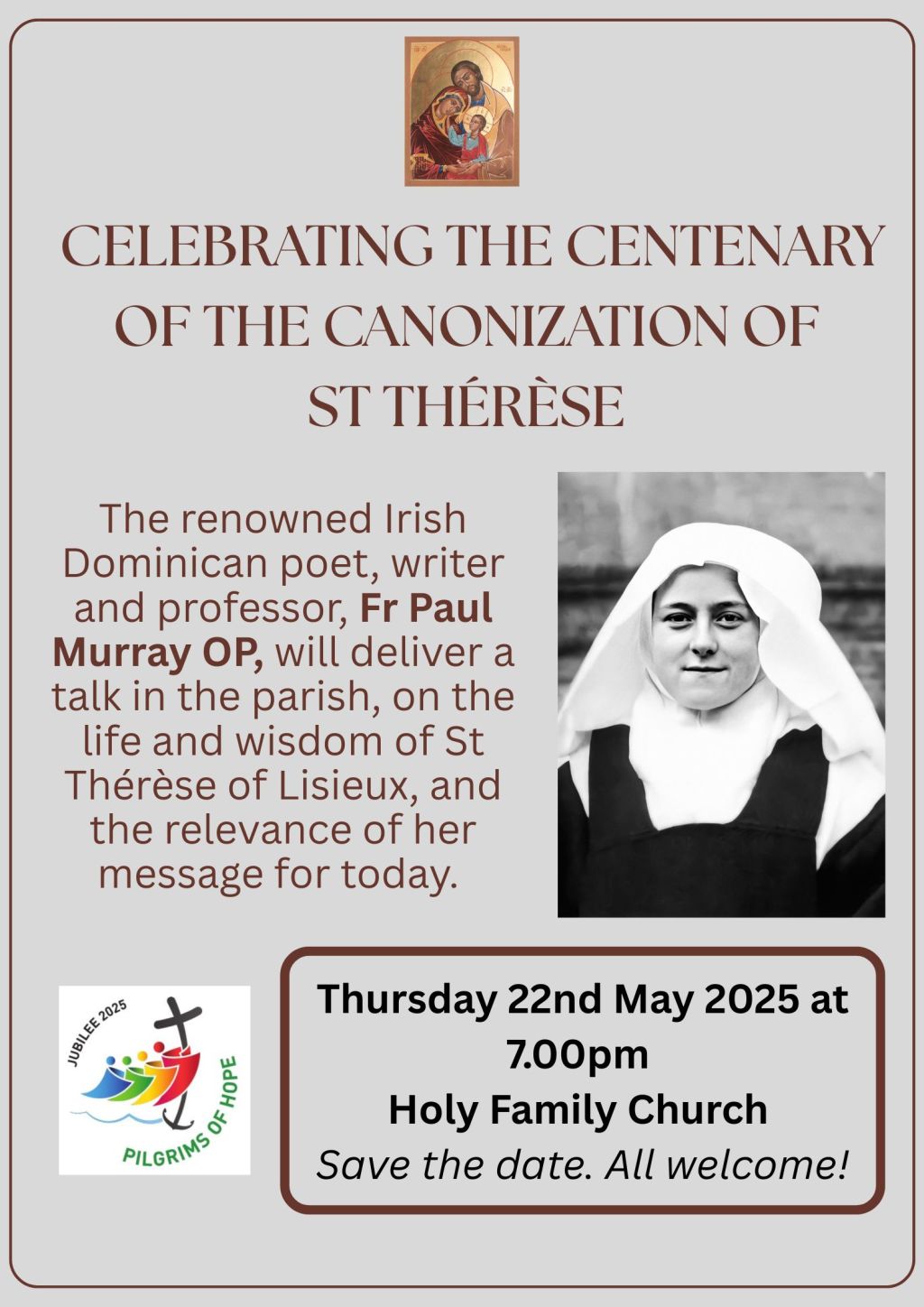 Celebrating the Centenary of the Canonisation of St Thérèse of&nbsp;Lisieux