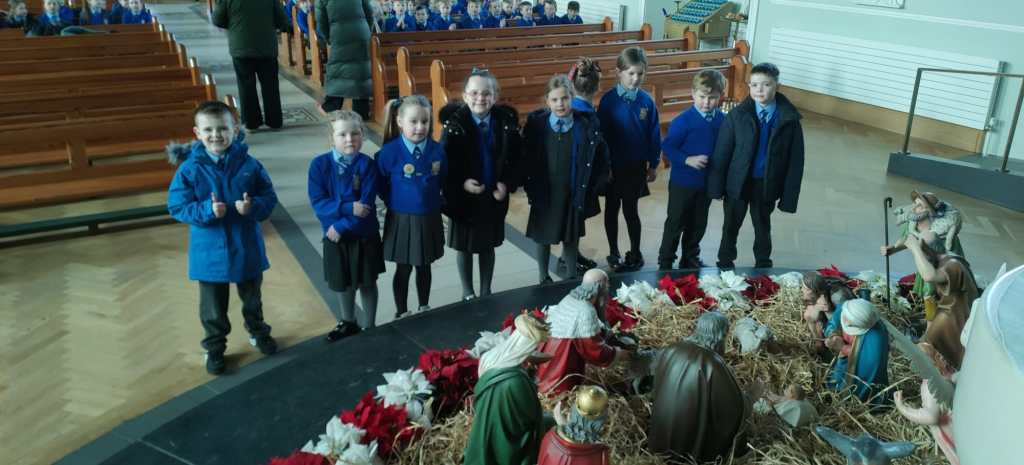 Primary Three make a visit to the Crib for prayers