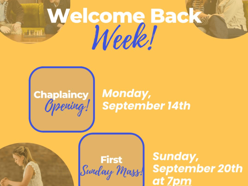 Queen’s University Belfast – Catholic Chaplaincy – Welcome Back&nbsp;Week!